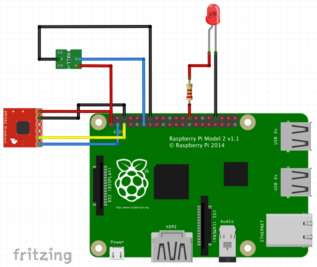 Design for Hall sensor and BMP180