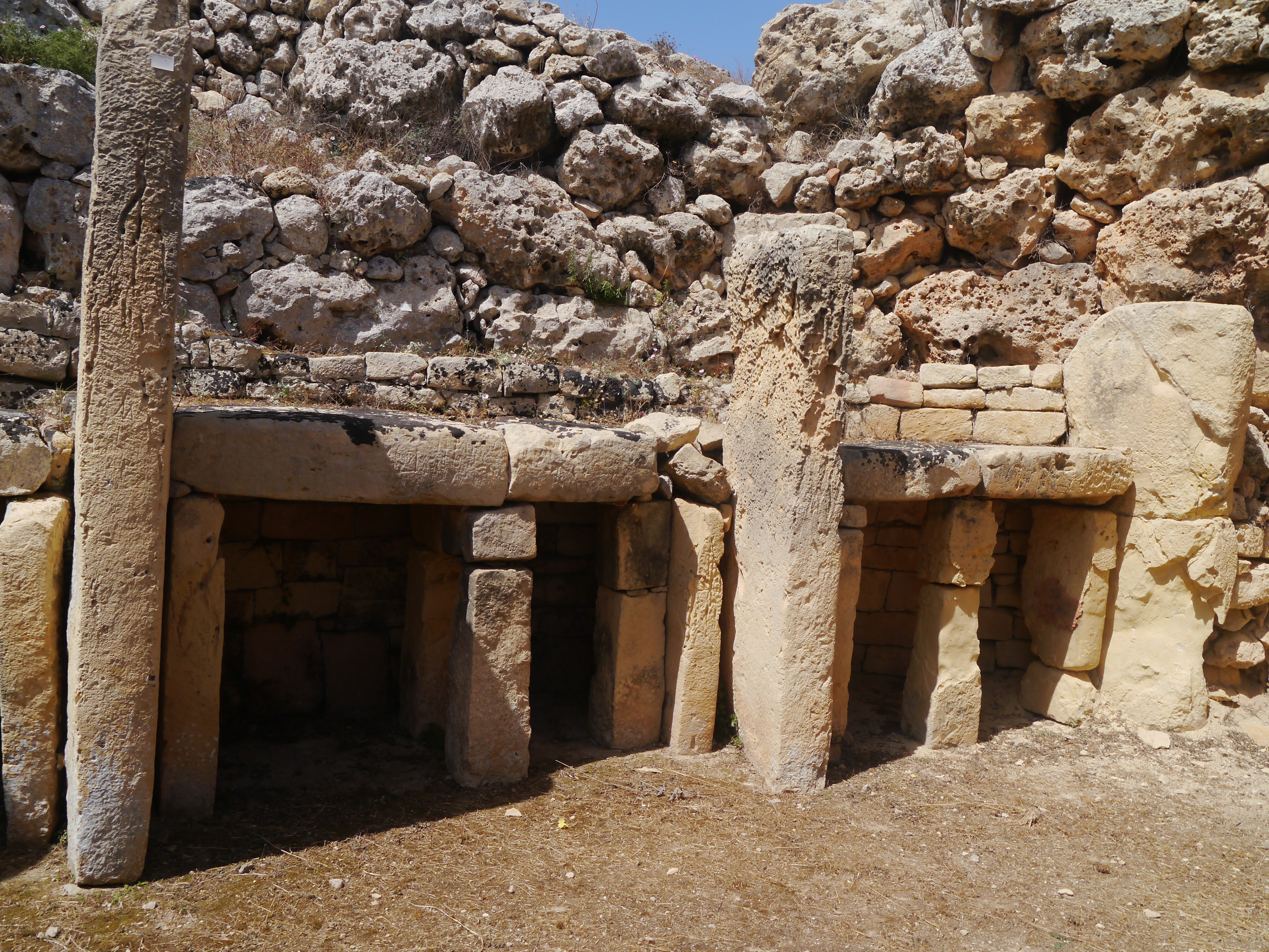 Vue d&rsquo;un temple mégalithique maltais
