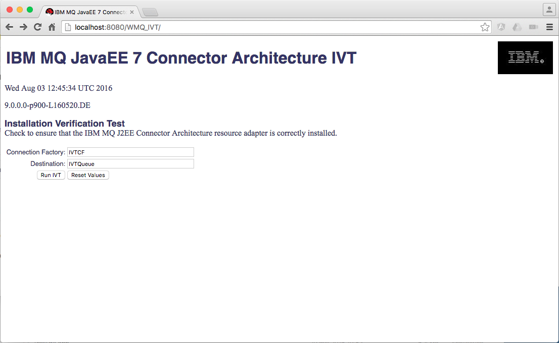JBoss WebsphereMQ Application Page