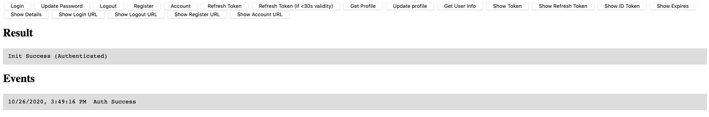 User Authentification Ok