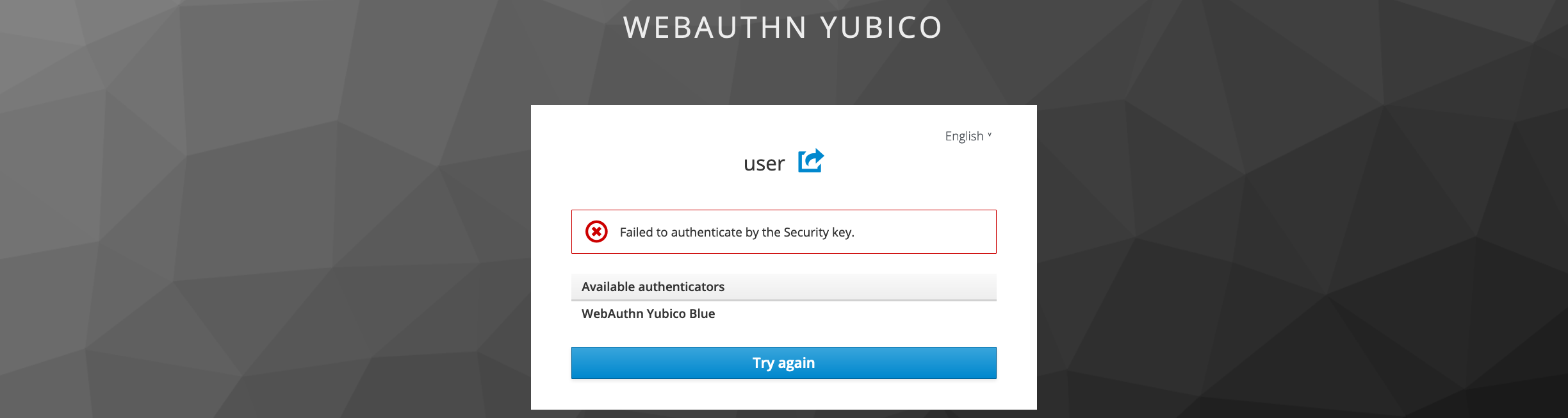 Authn User Key Failed